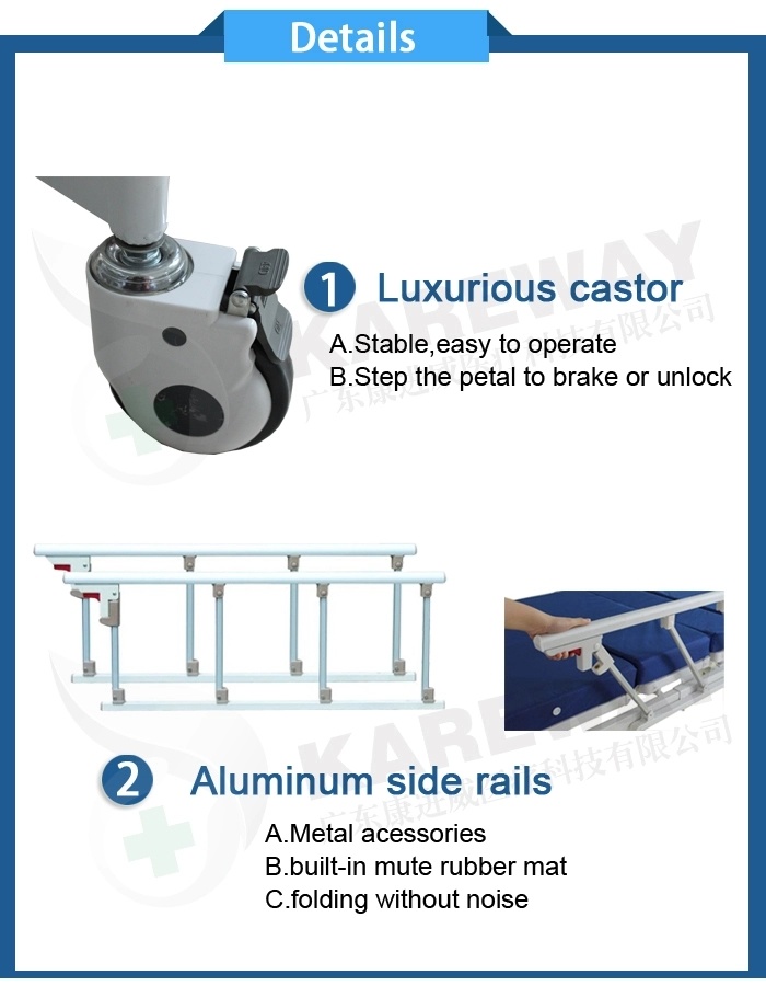 Five Function Electric Hospital Bed Turning Over Home Nursing Beds with Electric Toilet