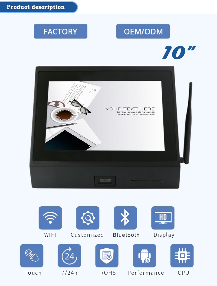 Android HD Display 10inch Poe Tablet Wall Mounted with 2D Scanner NFC