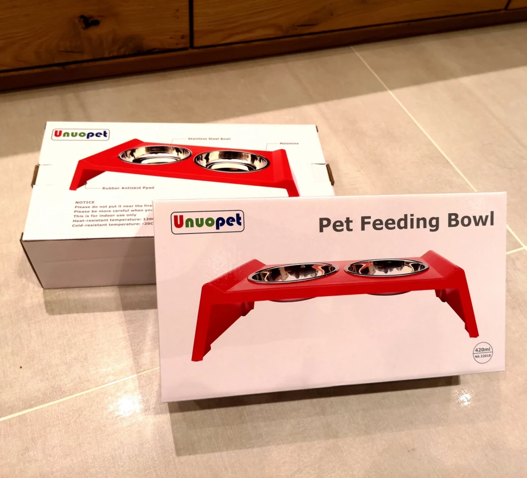 Dog Bowl Cat Bowl Stainless Steel Melamine Non-Slip Pet Supplies Dog Food Bowl Double Bowl Cat and Dog Universal