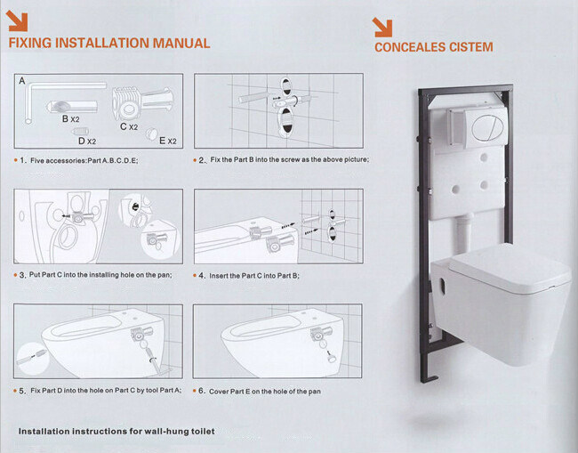 Ceramic European Style CE Standard Wall Hung Wc Toilets