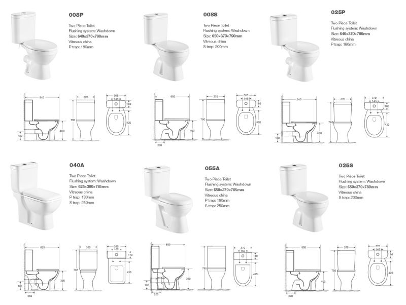 080A Close Coupled Toilet, Water Closet, Two Piece Toilet