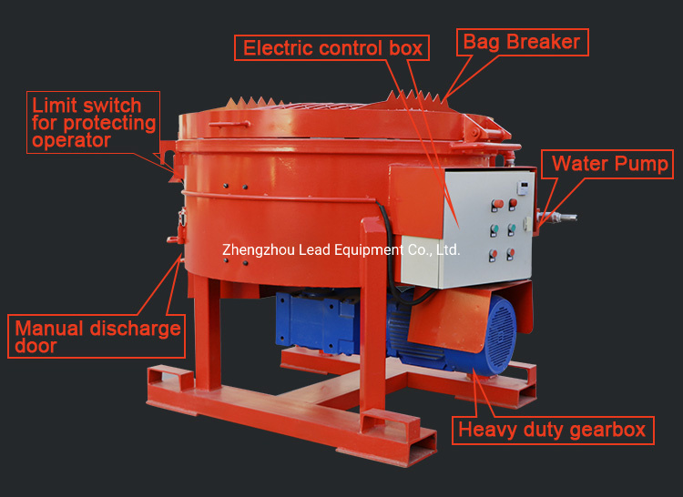 Portable Manual Castable Refractory Cement Pan Mortar Mixer