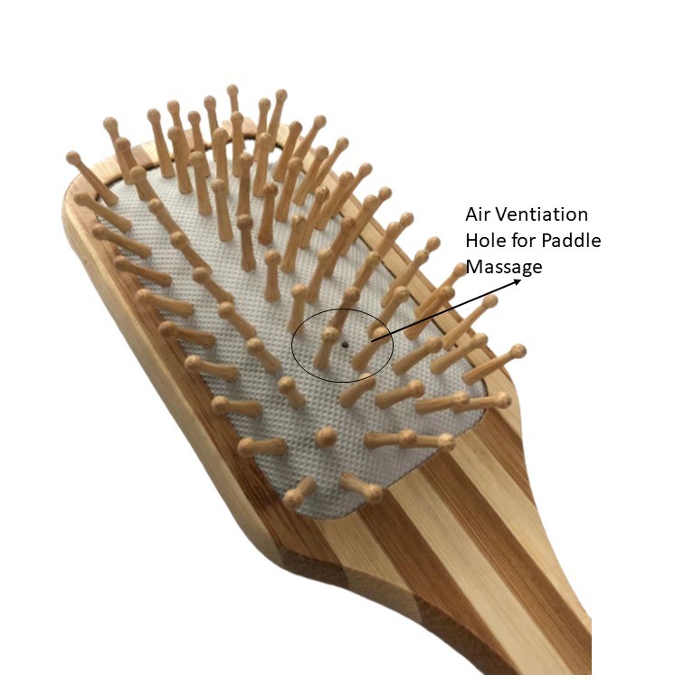 Medium Size Portable Travel Natural Bamboo Stick Scalp Massage Brush