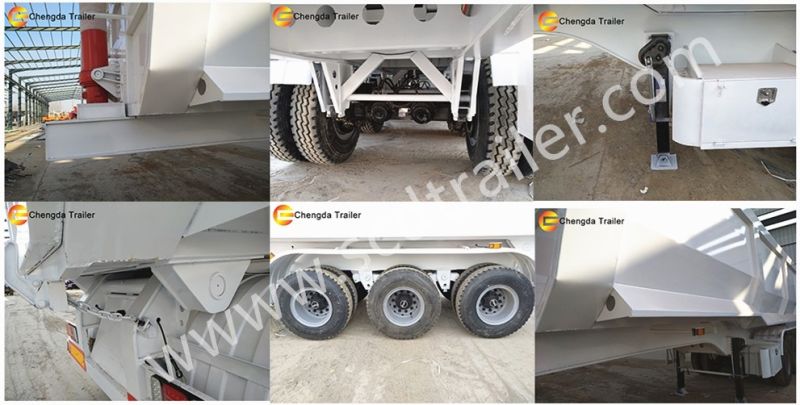 High Quality 4 Axle Rear Hydraulic Dump Trailer Tipper Trailer Truck