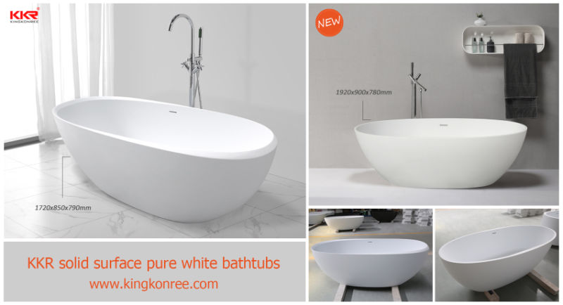 White Matt Bathroom Bath Corian Freestanding Bathtub