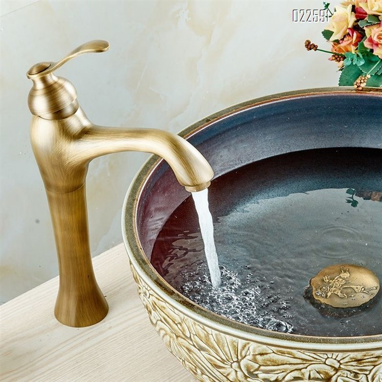 Luxury Copper Bathroom Accessories Tap Basin Faucet