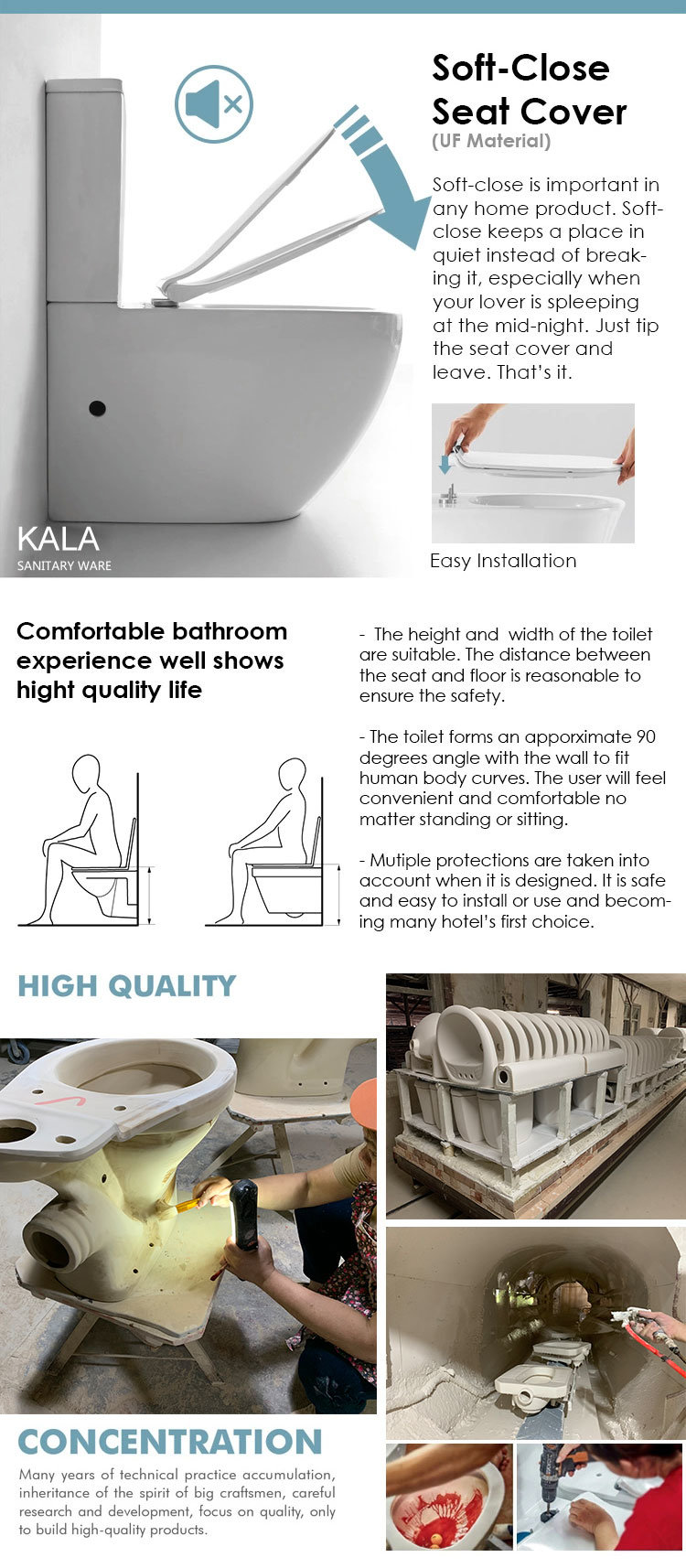 Modren Style Easy Flushing Rimless Washdown One-Piece Sitting Toilet