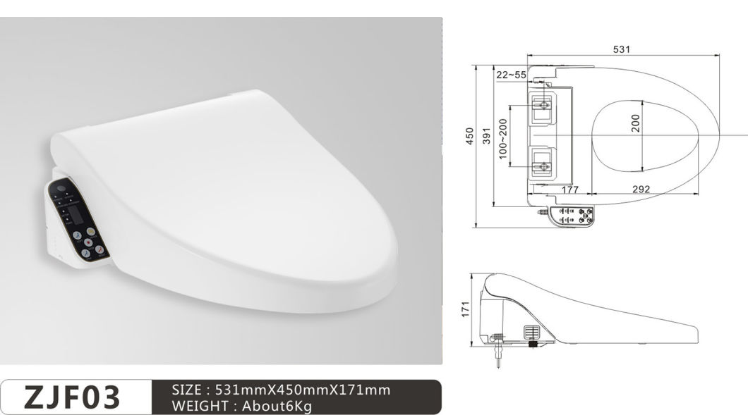 Sanitary Resin Elongated Smart Bidet Washer Wc Toilet Seat