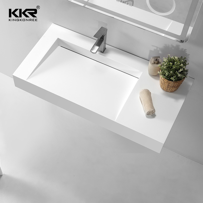 Wall Mounted Basin Artificial Stone Solid Surface Bathroom Basin