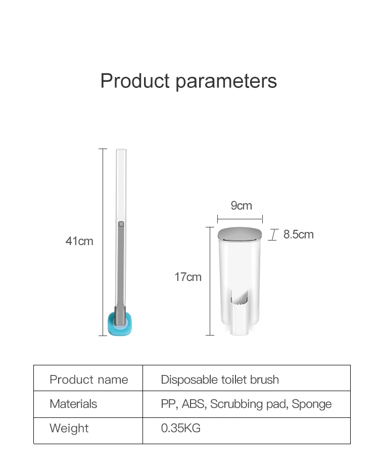 Boomjoy Disposible Toilet Brush Cleaning System with Storage Caddy and Refill Heads