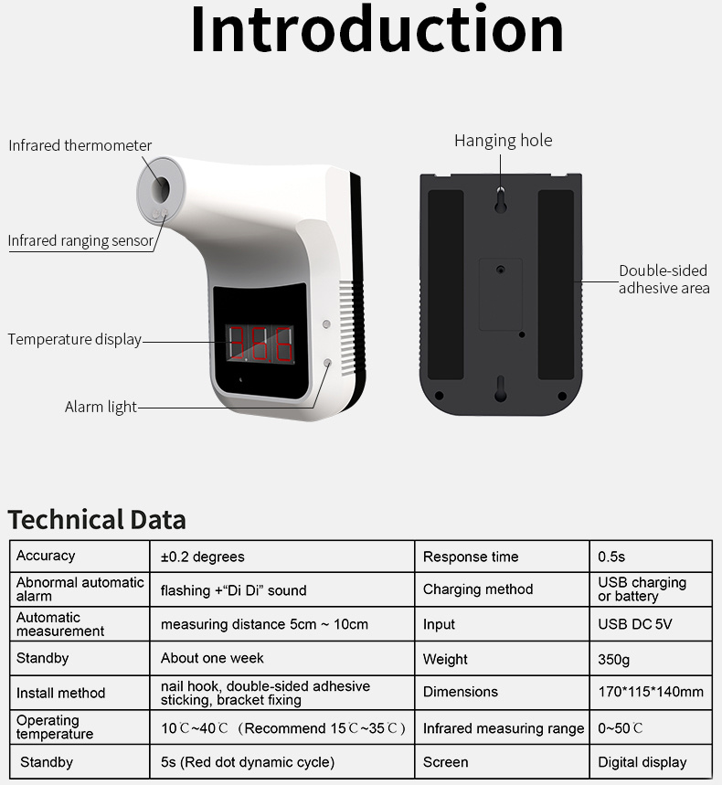 Wall Mounted Thermal Thermal Wall Scanner Wall Mounted Thermal Thermometer