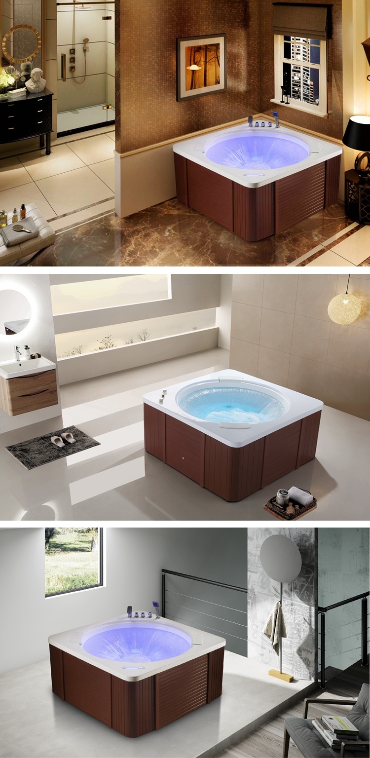 Luxury Design with Colorful Light Two Person Freestanding Bathtub
