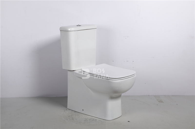 High Quality Chinese Wc Dual-Flush Floor Mounted Toilets Open Back Rimless Two-Piece Water Closet Toilet