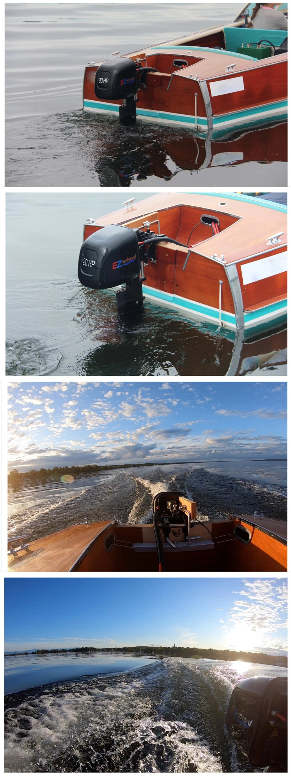 20HP low noise high speed electric boat engine for fishing boat