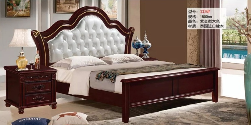 Most Popular in Europe Leather Upholstery Bed Frame American Style Loft Bed