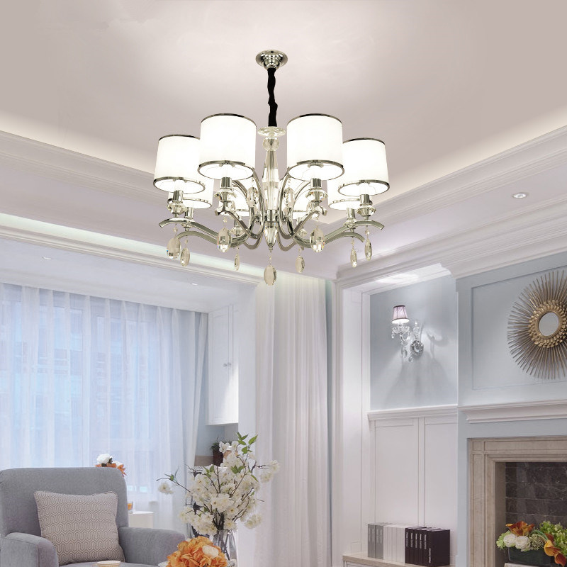 Brushed Nickel Sphere Chandelier with Lamshade (WH-MI-41)