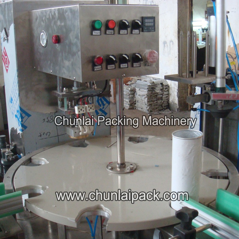 Full-Automatic Turntable Can Potato Chip Can Container Sealing Machine