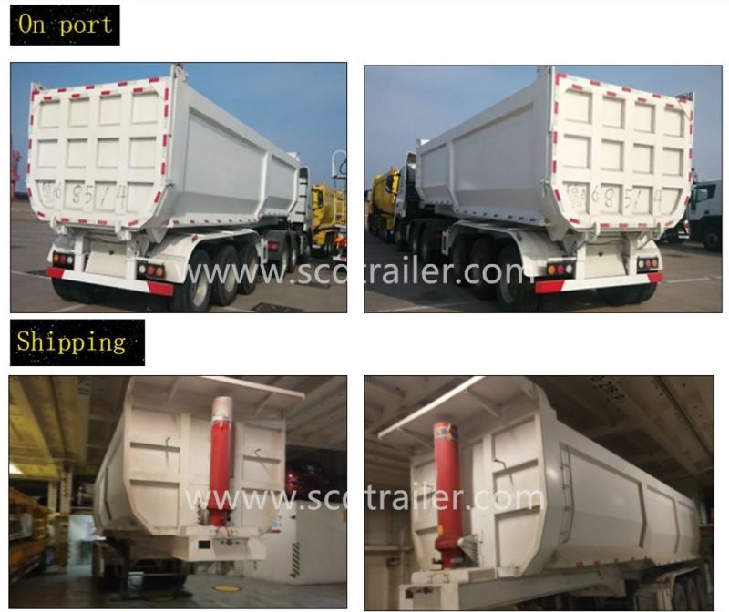 High Quality 4 Axle Rear Hydraulic Dump Trailer Tipper Trailer Truck