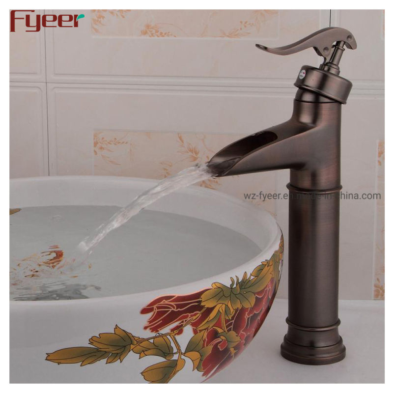 Fyeer Tall Bronze Single Lever Bathroom Faucet