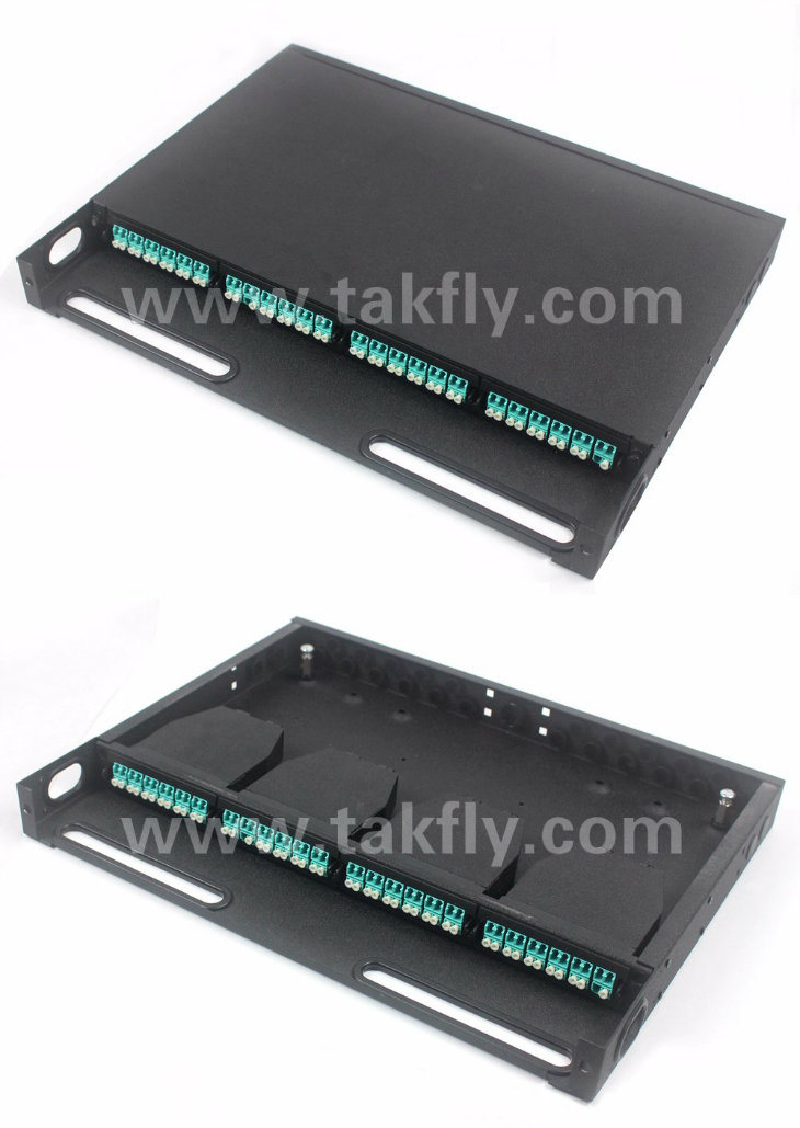 China Factory 96 Cores 1u Rack MPO Cassette Management Panel