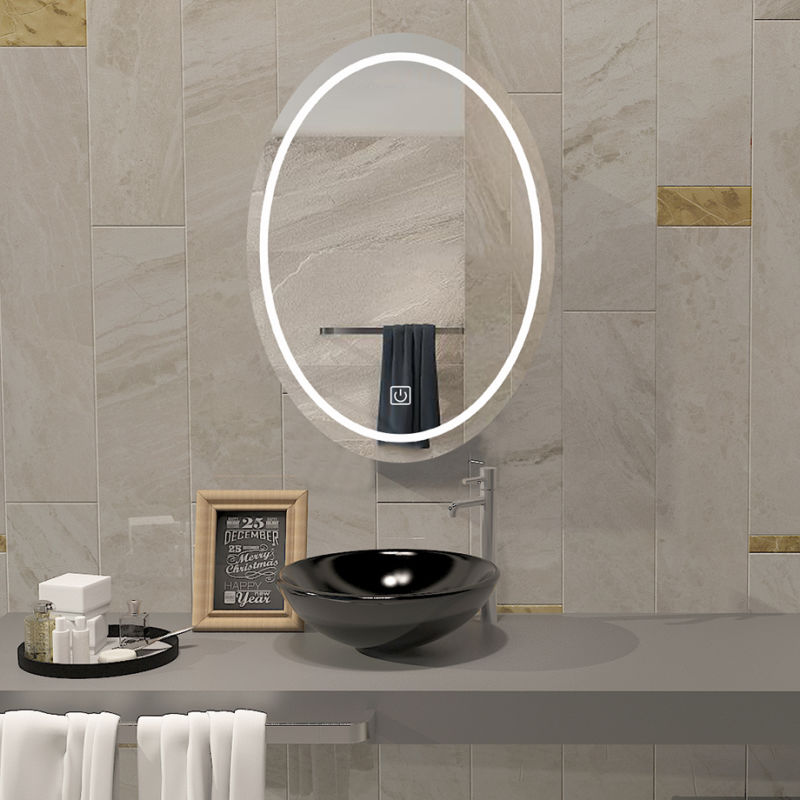 Anti-Fog Function Oval LED Vanity Mirror Wall Mounted with LED Illumination