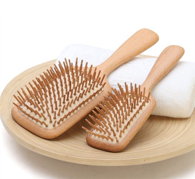 100% Natural Bamboo Hair Brush Eco-Friendly Natural Wooden Bamboo Paddle Hairbrush