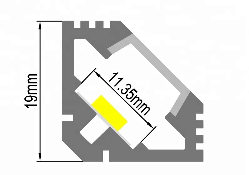 120 Degree LED Corner Aluminun Profile Channel for Surface/Corner Mount LED Lighting