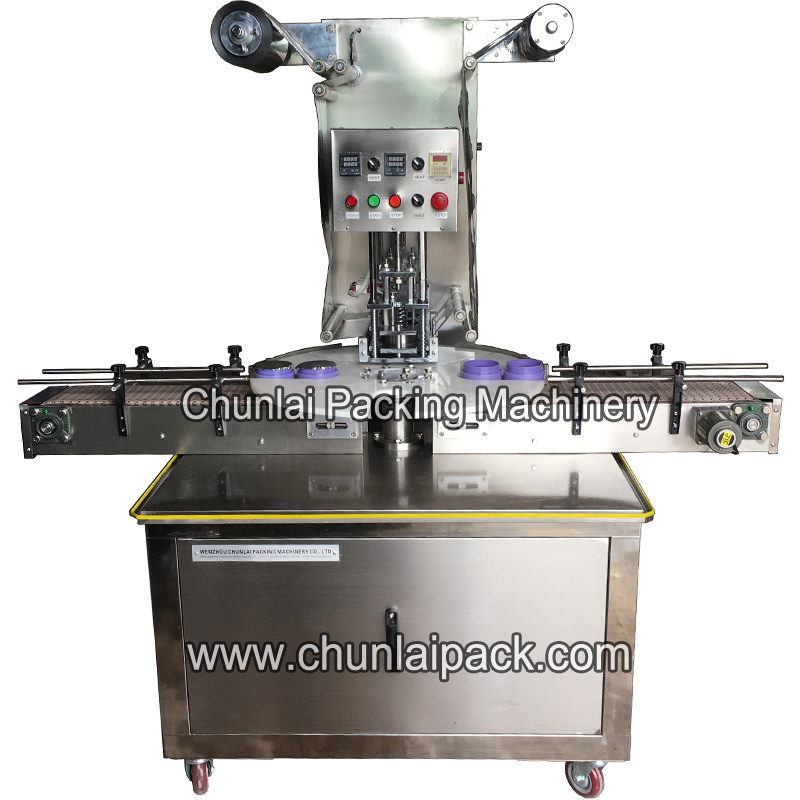 Full-Automatic Turntable Can Potato Chip Can Container Sealing Machine