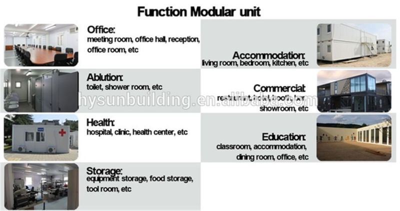 Modern Design Modified Convenient Prefab Shipping Container House for Sale