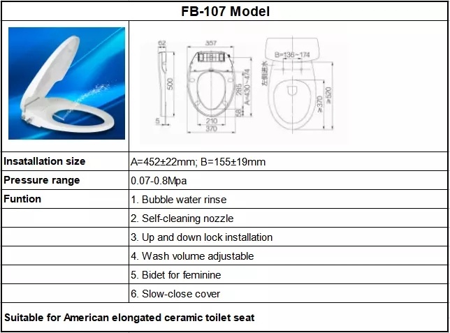 2021 White Color PP Toilet Bidet Without Electric