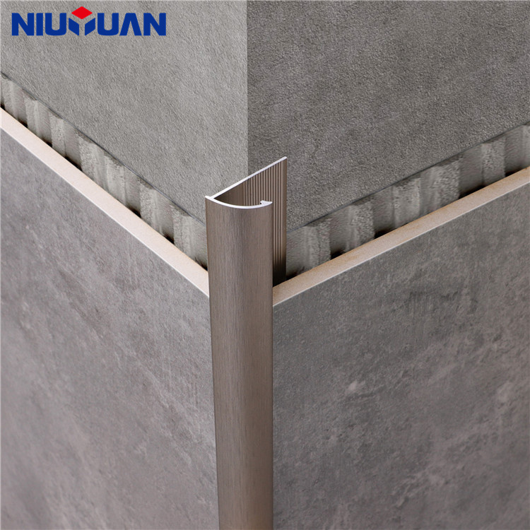 Niu Yuan Aluminum Brushed Nickel Outside Corner Tile Trim