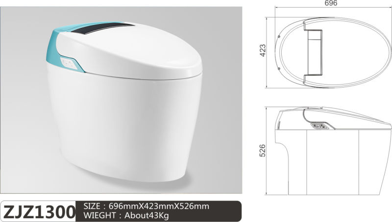 Multi-Functional Wc Automatic Flush Smart Bathroom Toilet in Colors