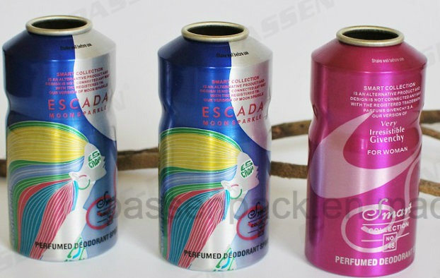 Aluminum Body Care Spray Aerosol Bottle with Shaped Body (PPC-AAC-008)