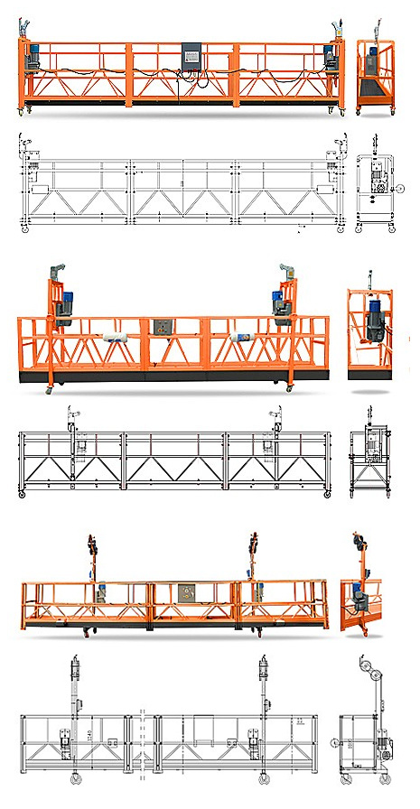 Zlp630 Aluminium Screw Type End Stirrup Motorized Temporary Suspended Access