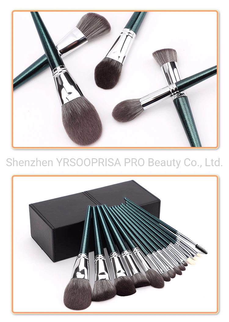 Professional Makeup Brush Set Premium Copper Handle Powder Kabuki Eye Shadow Blending Face Cosmetics Brush