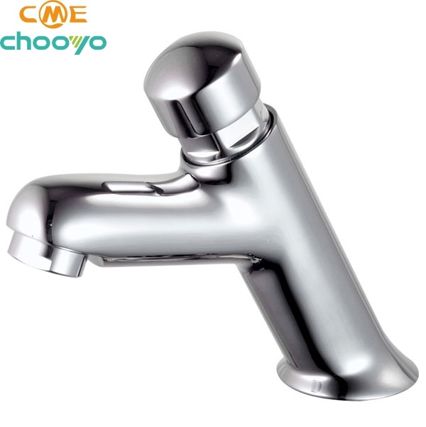 Push Button Bathroom Water Tap Brushed Basin Mixer Faucet D-11