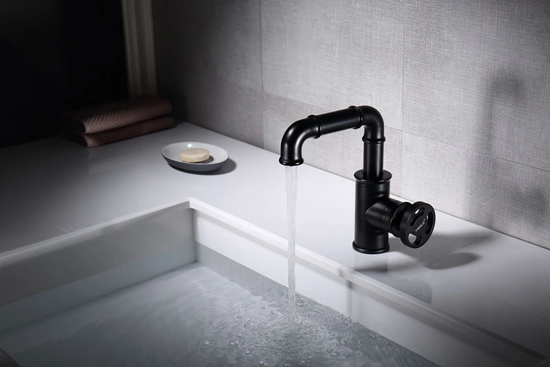 Black Brass Industrial Toilet Sanitaryware Sanitary Ware Tap Sink Bath Mixer Basin Mixer Bathroom Fuacet Tap