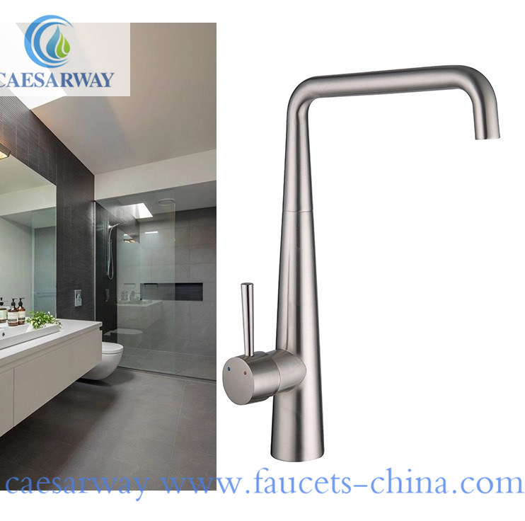 Stainless Steel Brushed Nickel Deck Mounted Kitchen Sink Mixer