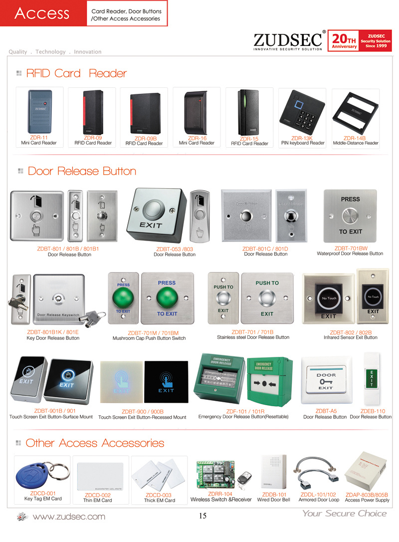 Waterproof RS485 Entrance Electric Access Control Panel System with Single Door