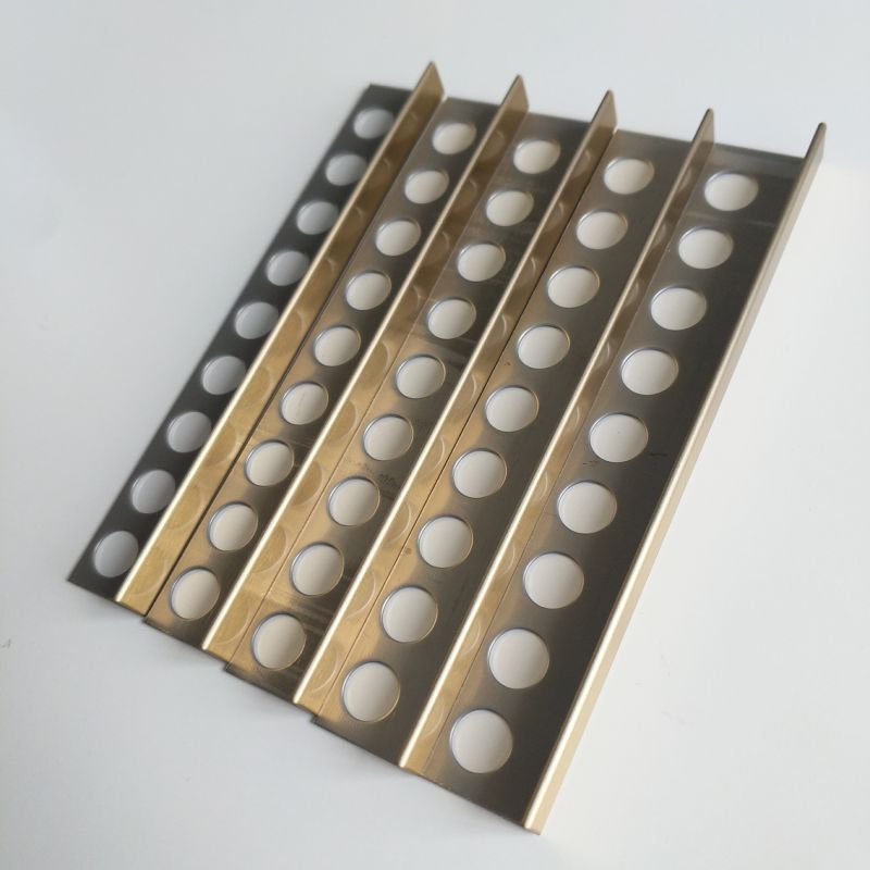 Brushed Rose Gold L Type Stainless Steel Tile Trim