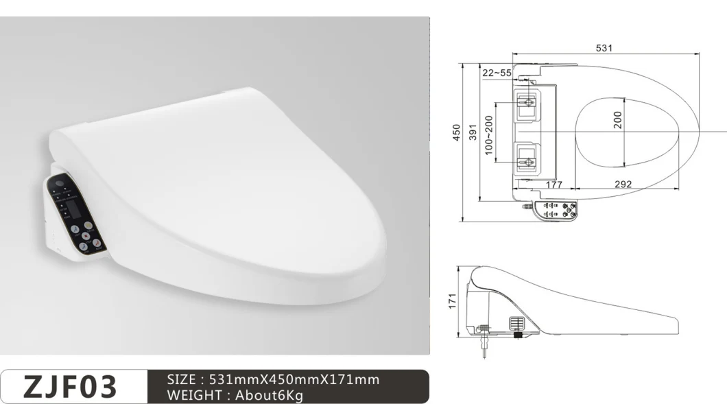 Remote Controlled Bathroom Wc Electronic Smart Intelligent Bidet Toilet Seat