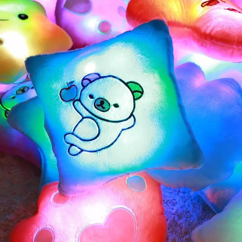 LED Light Cushion Plush Smiley Pillow Cushion LED Emoji Cushion