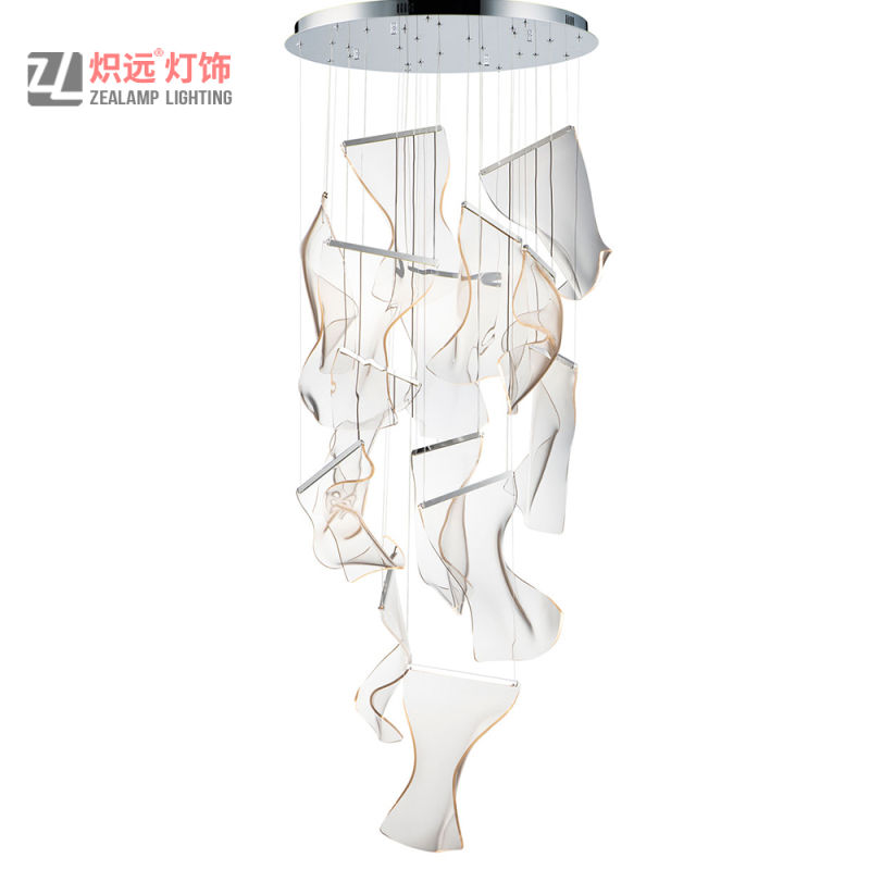 Fancy Hotel Decorative Modern Acrylic LED Hanging Ceiling Chandelier Lamp