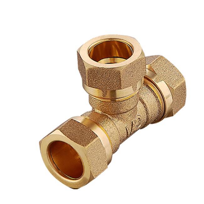 Brass Tee, Compression Fittings, Brass Fittings for Copper Pipe