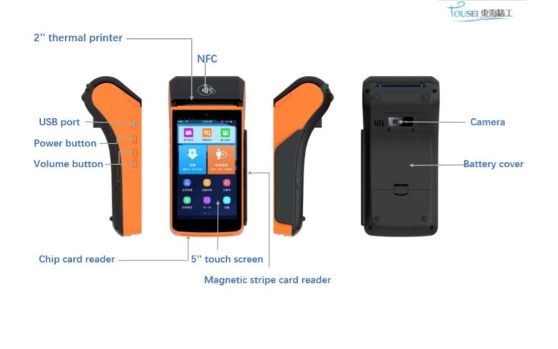 Mobile Intelligent Terminal POS Android All in One Touch Screen with Thermal Printer Ts-P20L