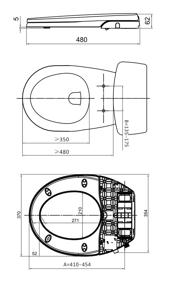 Automatic Self Clean Bidet Wc Smart Toilet Seat Cover