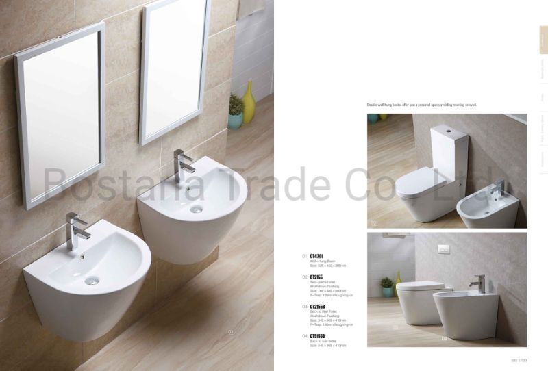 Water-Saving Rimless Washdown Two-Piece Toilet Sanitaryware Toilet Ceramic Bathroom