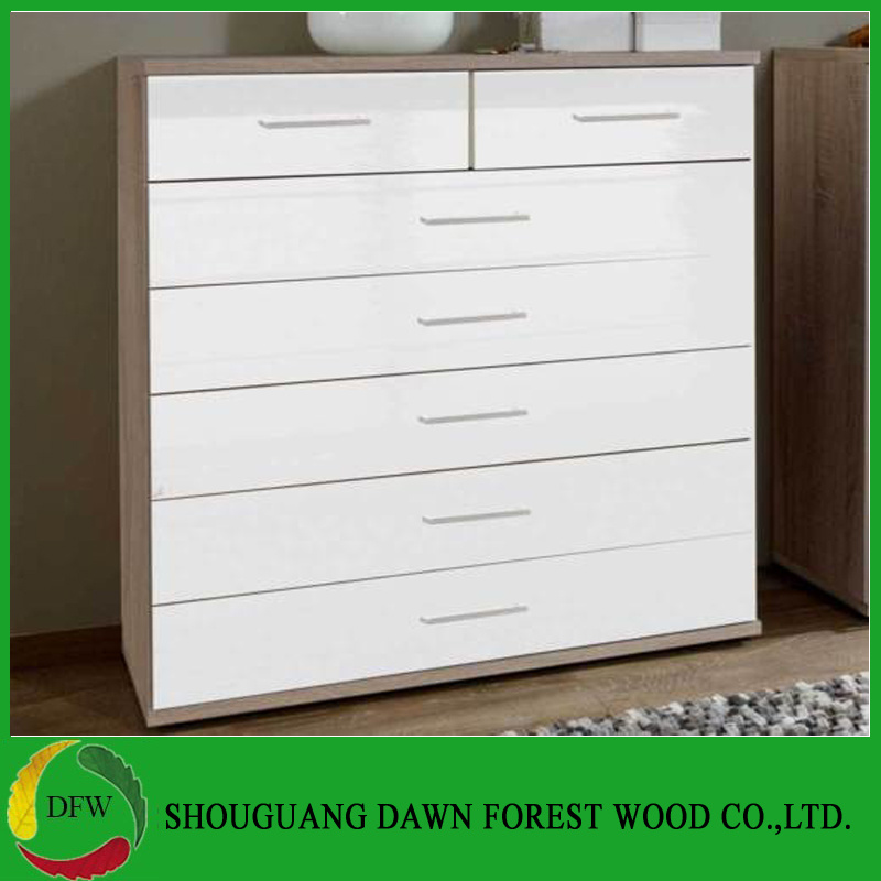 Chest of Drawers 7 Drawers High Gloss Black or White