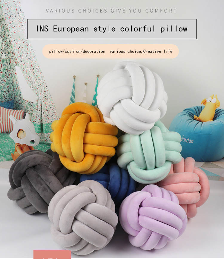 Wholesale Knot Ball Cushion Pillow Soft Plush Toy Sofa Cushion Pillow