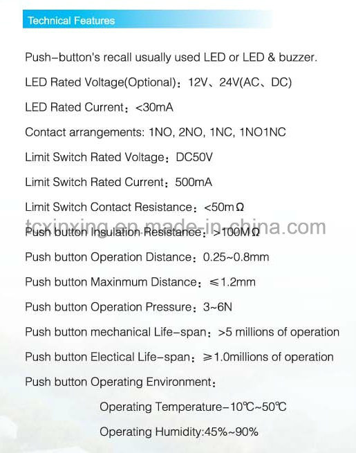 Elevator Electrical Control Panel Call Button